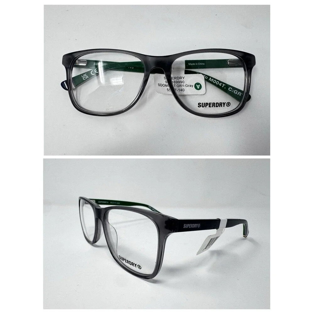 Superdry SDO M004T Grey Green Eyeglass Frames New Old Stock 55-17-140